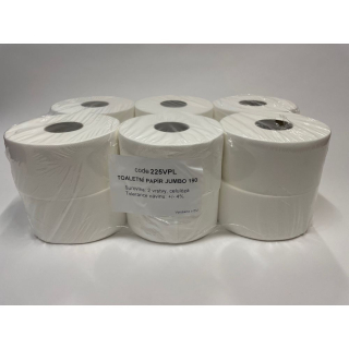 PapLine premium - Jumbo toaletní papír 190, celulóza, 2 vrstvy, 9cmx105m, 1 ks